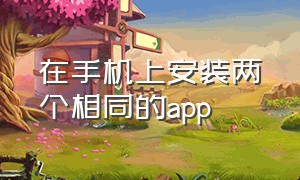 在手机上安装两个相同的app