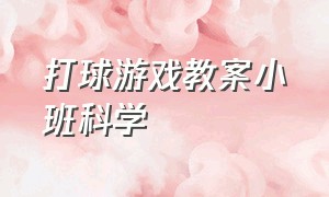 打球游戏教案小班科学