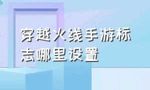 穿越火线手游标志哪里设置（穿越火线手游刷钻石免费）