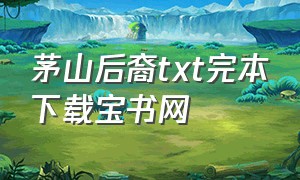 茅山后裔txt完本下载宝书网（茅山后裔小说完本下载）