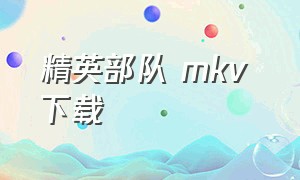 精英部队 mkv 下载