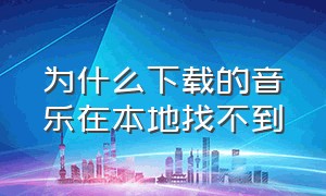 为什么下载的音乐在本地找不到