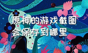 原神的游戏截图会保存到哪里