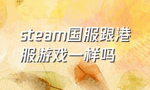 steam国服跟港服游戏一样吗（steam国服跟港服游戏一样吗知乎）