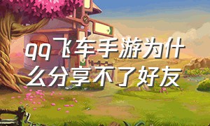 qq飞车手游为什么分享不了好友