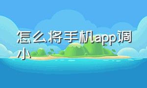 怎么将手机app调小