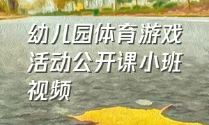 幼儿园体育游戏活动公开课小班视频