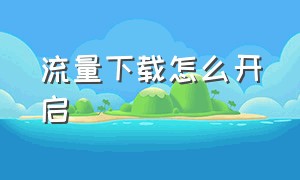 流量下载怎么开启