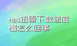 nas迅雷下载速度慢怎么回事（nas迅雷下载速度慢怎么回事儿）