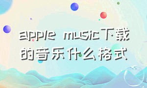 apple music下载的音乐什么格式