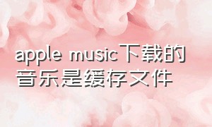 apple music下载的音乐是缓存文件（apple music下载的音乐是永久的吗）