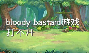 bloody bastard游戏打不开