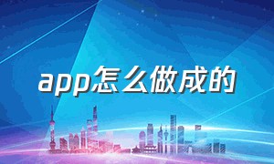 app怎么做成的