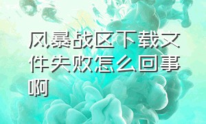 风暴战区下载文件失败怎么回事啊