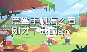 黑鲨手机怎么看刚才下载的app（黑鲨手机突然下载不了app了）