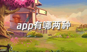 app有哪两种（app三个功能）