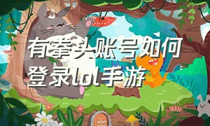 有拳头账号如何登录lol手游