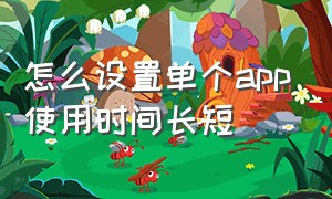 怎么设置单个app使用时间长短（如何不显示某个app使用时间）