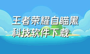 王者荣耀自瞄黑科技软件下载