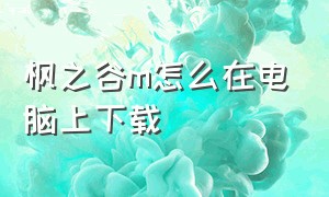 枫之谷m怎么在电脑上下载