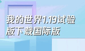 我的世界1.19试验版下载国际版