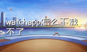 watchapp怎么下载不了