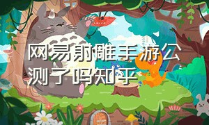 网易射雕手游公测了吗知乎（网易射雕手游官网公测）