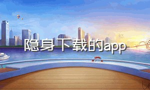 隐身下载的app