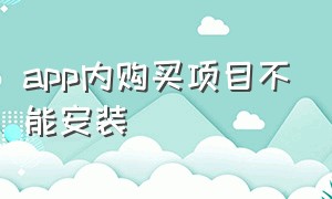 app内购买项目不能安装