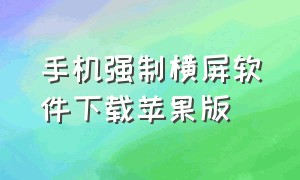 手机强制横屏软件下载苹果版