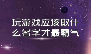 玩游戏应该取什么名字才最霸气（玩游戏应该取什么名字才最霸气呢）