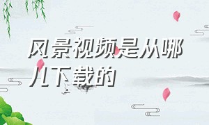 风景视频是从哪儿下载的