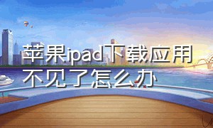 苹果ipad下载应用不见了怎么办