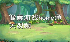 像素游戏home通关视频