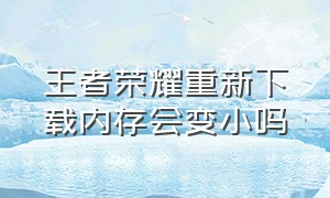 王者荣耀重新下载内存会变小吗（王者荣耀重新下载内存会变小吗知乎）