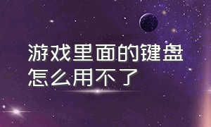 游戏里面的键盘怎么用不了（为什么游戏键盘在游戏里不能用）