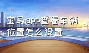 宝马app查看车辆位置怎么设置