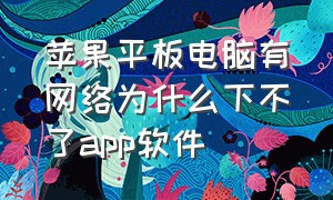 苹果平板电脑有网络为什么下不了app软件