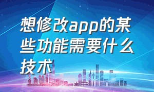 想修改app的某些功能需要什么技术