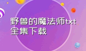 野兽的魔法师txt全集下载