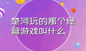 楚河玩的那个经营游戏叫什么