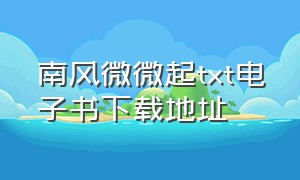 南风微微起txt电子书下载地址