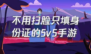 不用扫脸只填身份证的5v5手游