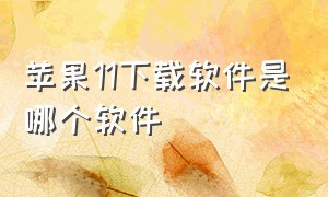 苹果11下载软件是哪个软件