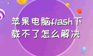 苹果电脑flash下载不了怎么解决