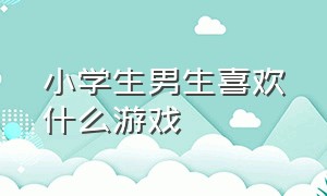 小学生男生喜欢什么游戏