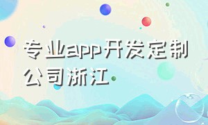 专业app开发定制公司浙江