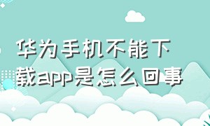 华为手机不能下载app是怎么回事