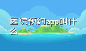 医院预约app叫什么