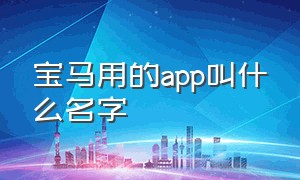 宝马用的app叫什么名字